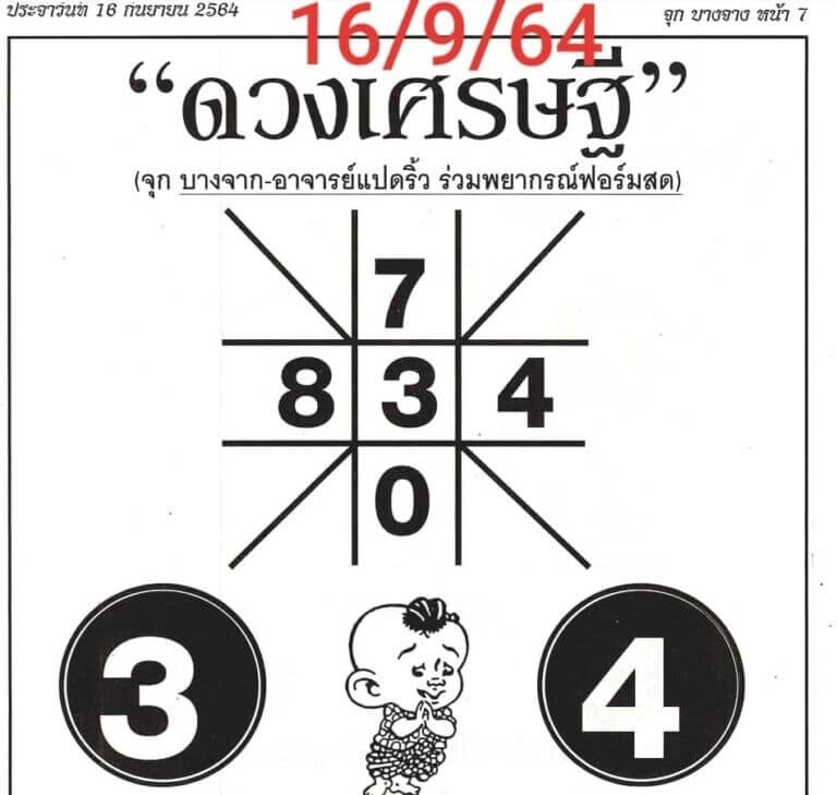 หวยดวงเศรษฐี 16-9-64