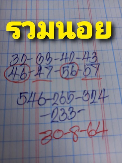 แนวทางหวยฮานอย 30/8/64 ชุดที่10