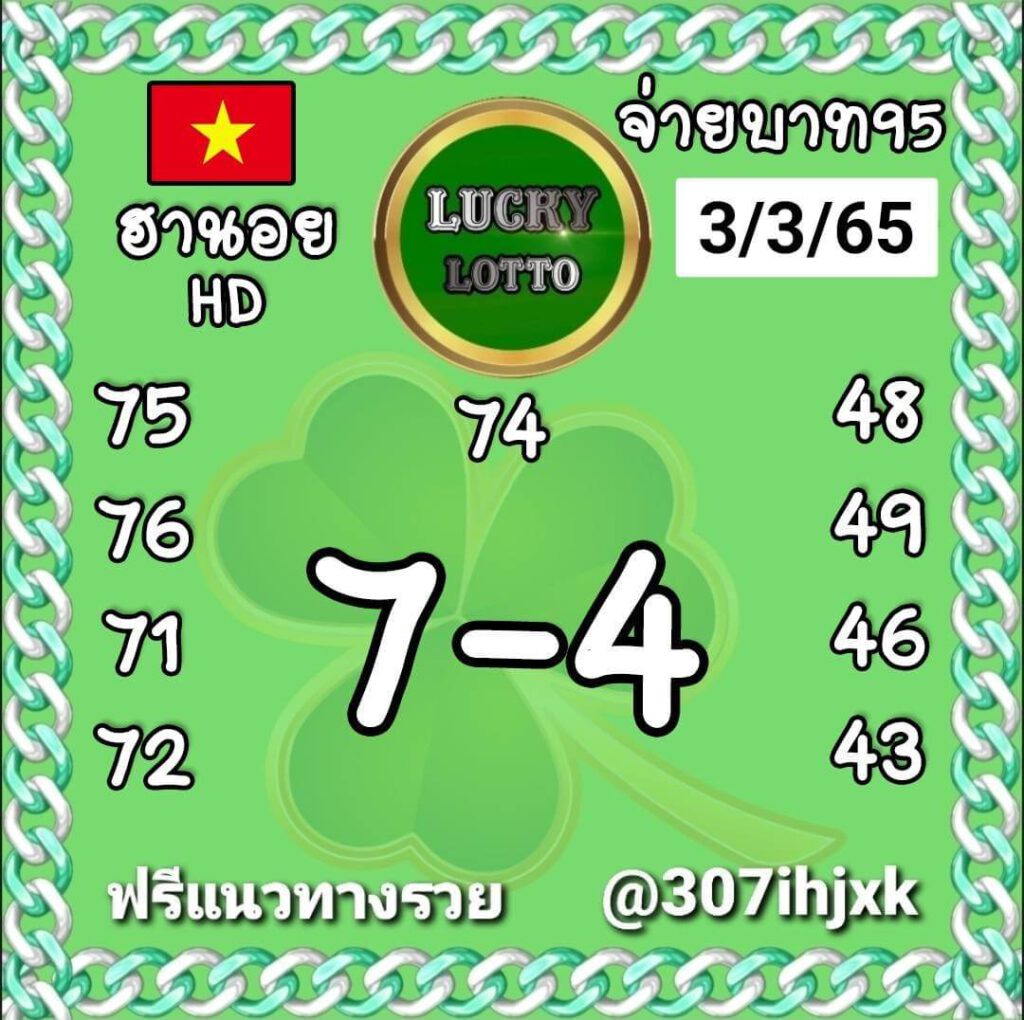 แนวทางหวยฮานอย 3/2/65 ชุดที่ 13