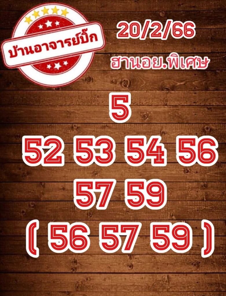 แนวทางหวยฮานอย 20/2/66 ชุดที่ 9