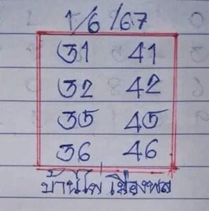 หวยบ้านไผ่เมืองพล 1/6/67