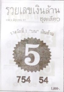 หวยรวยเลขเงินล้าน 1/6/67