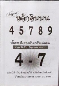 หวยหลักสิบบน 1/6/67