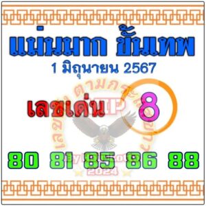 หวยแม่นมาก ขั้นเทพ 1/6/67