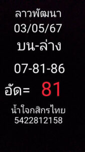 แนวทางหวยลาว 3/5/67 ชุดที่ 2