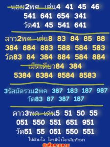 แนวทางหวยลาว 2/5/67 ชุดที่ 4