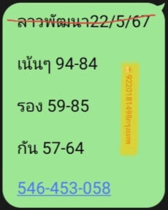 แนวทางหวยลาว 22/5/67 ชุดที่ 4