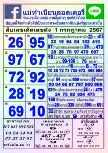 หวยแม่ทำเนียน 1/7/67