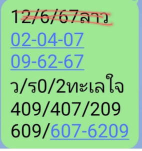 แนวทางหวยลาว 12/6/67 ชุดที่ 6