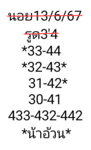 แนวทางหวยฮานอย 13/6/67 ชุดที่ 1