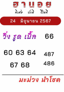 แนวทางหวยฮานอย 24/6/67 ชุดที่ 3