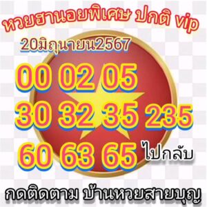 แนวทางหวยฮานอย 20/6/67 ชุดที่ 5