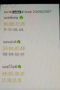 แนวทางหวยฮานอย 25/6/67 ชุดที่ 6