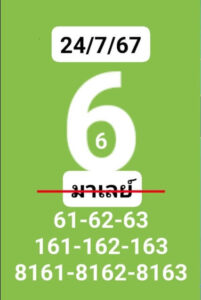 แนวทางหวยมาเลย์ 24/7/67 ชุดที่ 5