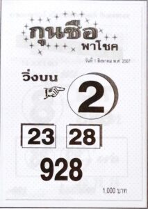 หวยกุนซือพาโชค 1/8/67