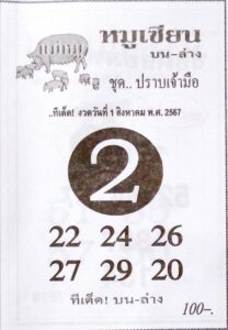 หวยหมูเซียน 1/8/67