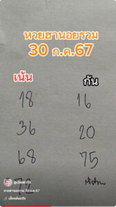 แนวทางหวยฮานอย 30/7/67 ชุดที่ 10