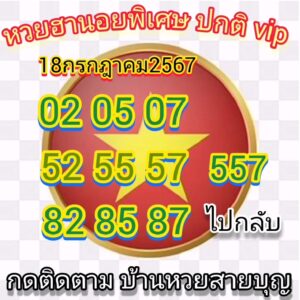 แนวทางหวยฮานอย 18/7/67 ชุดที่ 8