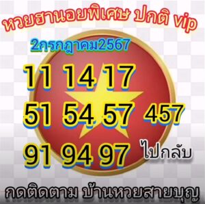 แนวทางหวยฮานอย 2/7/67 ชุดที่ 9