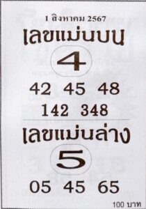 เลขแม่นบนแม่นล่าง 1/8/67