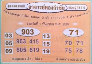 หวยทองกำชัย 1/9/67