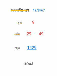 แนวทางหวยลาว 19/8/67 ชุดที่ 2