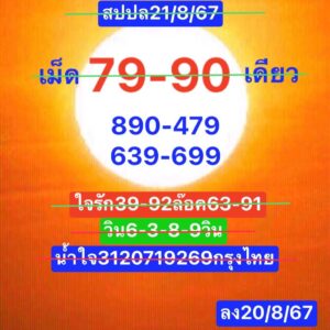 แนวทางหวยลาว 21/8/67 ชุดที่ 9