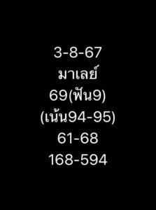 แนวทางหวยมาเลย์ 3/8/67 ชุดที่ 2