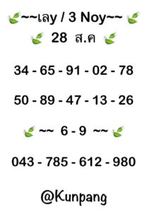 แนวทางหวยมาเลย์ 28/8/67 ชุดที่ 9