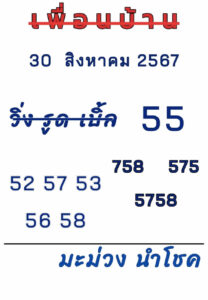 แนวทางหวยลาว 30/8/67 ชุดที่ 1