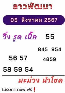 แนวทางหวยลาว 5/8/67 ชุดที่ 10