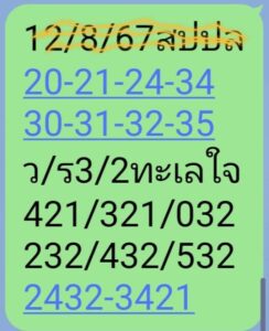 แนวทางหวยลาว 12/8/67 ชุดที่ 6