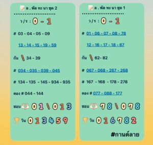 แนวทางหวยลาว 9/8/67 ชุดที่ 7