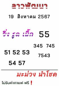 แนวทางหวยลาว 19/8/67 ชุดที่ 8