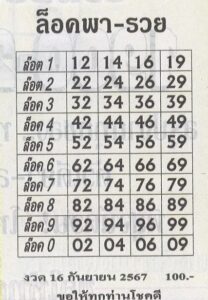 หวยล็อคพารวย 16/9/67