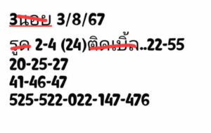 แนวทางหวยฮานอย 3/8/67 ชุดที่ 2