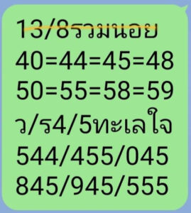 แนวทางหวยฮานอย 13/8/67 ชุดที่ 5