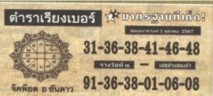 หวยตําราเรียงเบอร์ 1/10/67