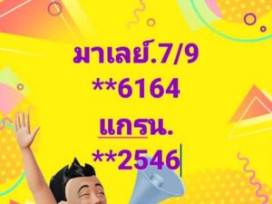 แนวทางหวยมาเลย์ 7/9/67 ชุดที่ 3