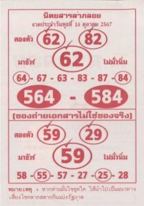 หวยลาภลอย 16/10/67