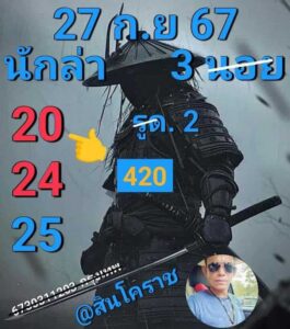 แนวทางหวยฮานอย 27/9/67 ชุดที่ 4