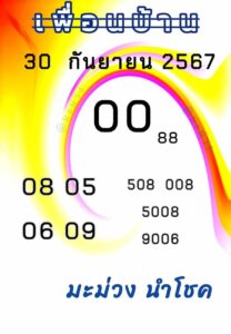 แนวทางหวยลาว 30/9/67 ชุดที่ 1