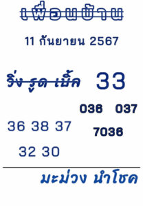 แนวทางหวยลาว 11/9/67 ชุดที่ 5