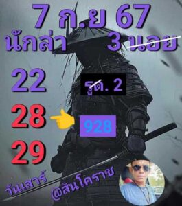 แนวทางหวยฮานอย 7/9/67 ชุดที่ 2