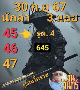 แนวทางหวยฮานอย 30/9/67 ชุดที่ 4