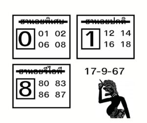 แนวทางหวยฮานอย 17/9/67 ชุดที่ 5