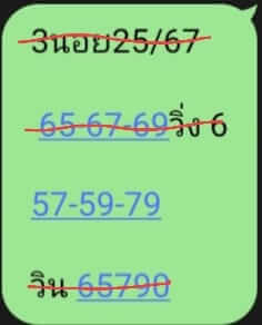 แนวทางหวยฮานอย 25/9/67 ชุดที่ 5