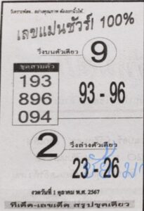 เลขแม่นชัวร์ 1/10/67