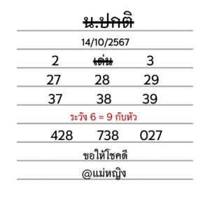 แนวทางหวยฮานอย 14/10/67 ชุดที่ 5