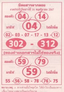 หวยลาภลอย 16/11/67